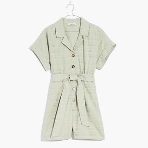 🚫SOLD NWT Maxwell Seersucker Camp Romper Sage Green